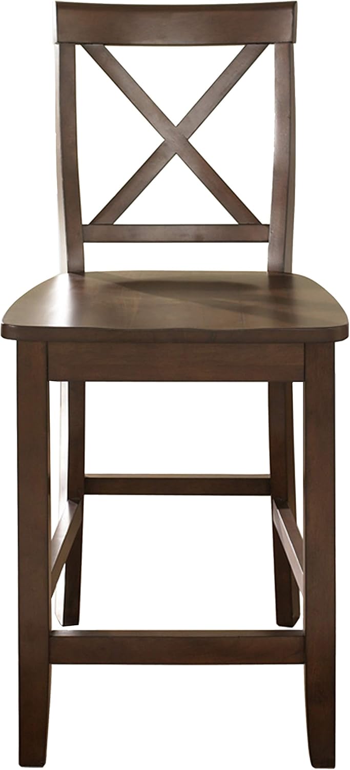 Crosley Furniture X-Back Wood Counter Stools, Set of 2, 24"