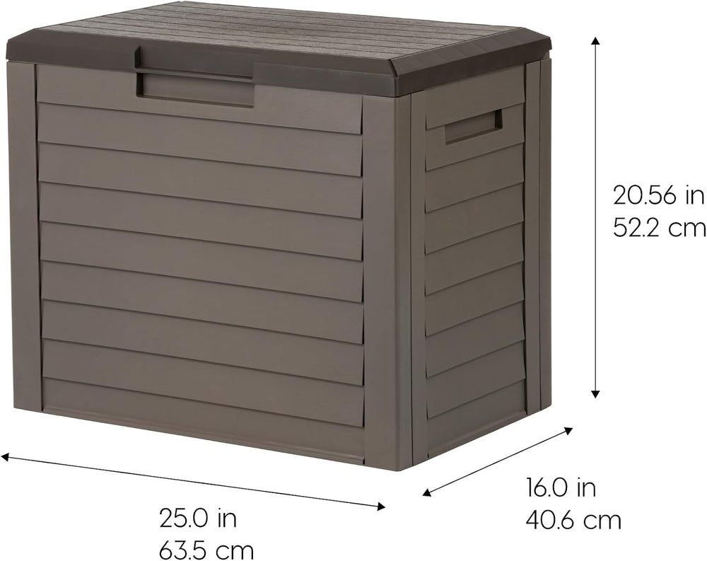 IRIS USA 35 Gallon Outdoor Deck Box, Lockable, Weather-Resistant, Brown
