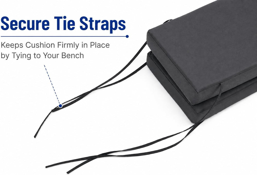 Picnic Bench Cushions 2 Pack, Outdoor Picnic Bench Seat Pads – Water-Resistan...