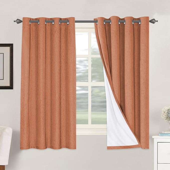 H.VERSAILTEX 100% Blackout Curtains for Bedroom Thermal Insulated Linen Textu...