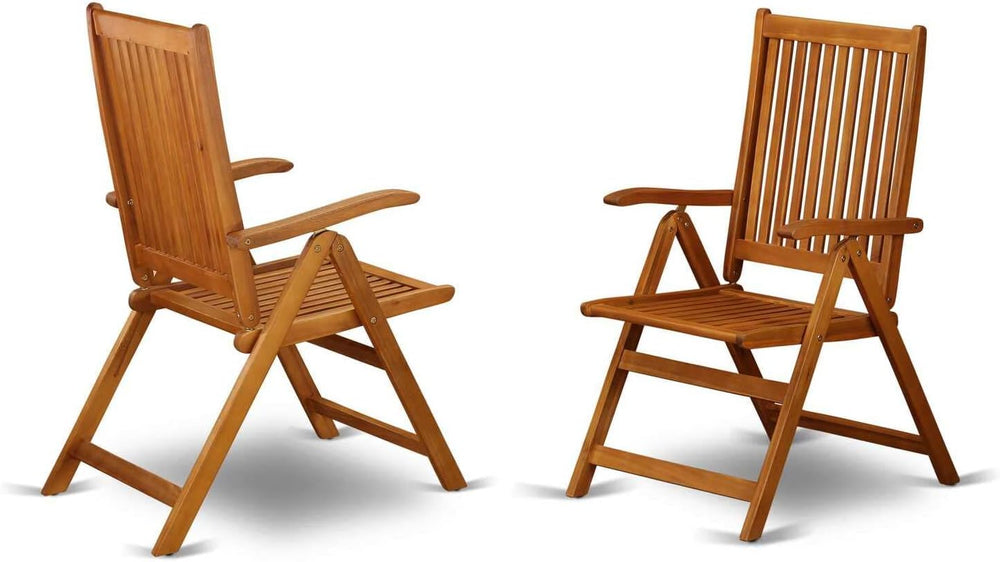 East West Furniture MNCN3C5NA 3 Piece Outdoor Conversation Bistro Set Contain...