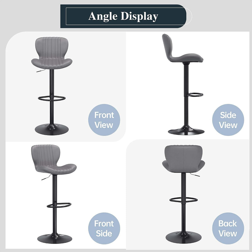 SUNLEI Swivel Swivel Bar Stools Set, Barstools Counter Height with Shell Shap...