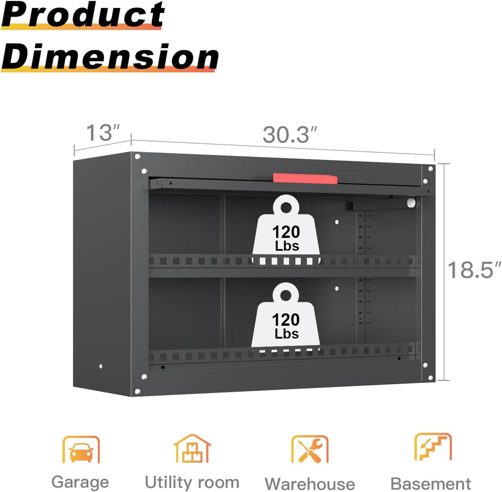 Metal Garage Wall Cabinet,Garage Storage Cabinet with Up Flip Door