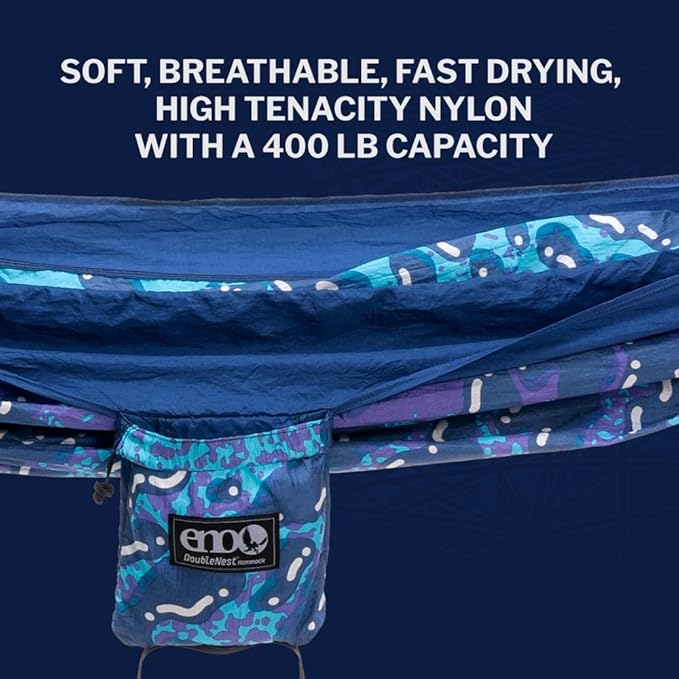 ENO, Eagles Nest Outfitters DoubleNest Lightweight Camping Hammock, 1 to 2 Pe...