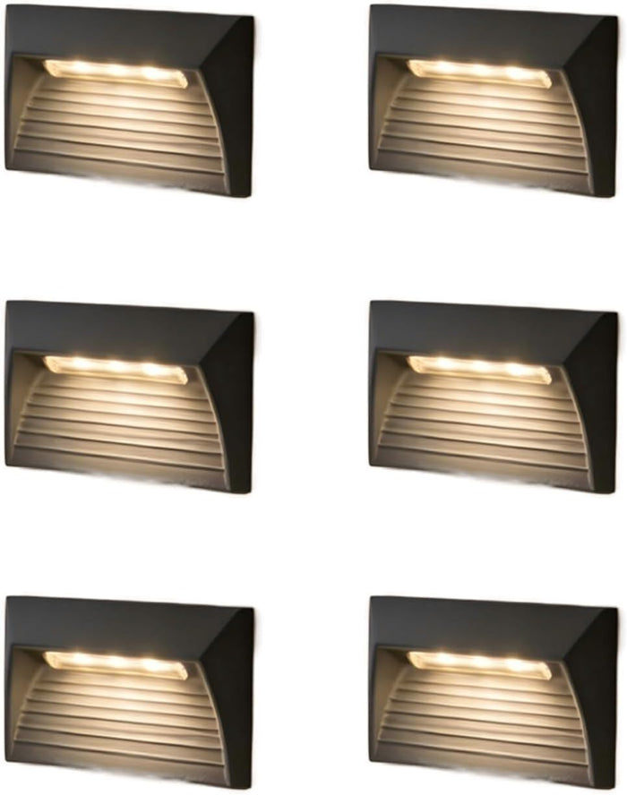 6 Pack Outdoor Step Lights, 1W 48LM LED Aluminum Low Voltage Landscape Lighting with Patent Connector, 3000K Warm White IP65 Waterproof Low Voltage Deck Lights, ETL, UL, CSA Listed