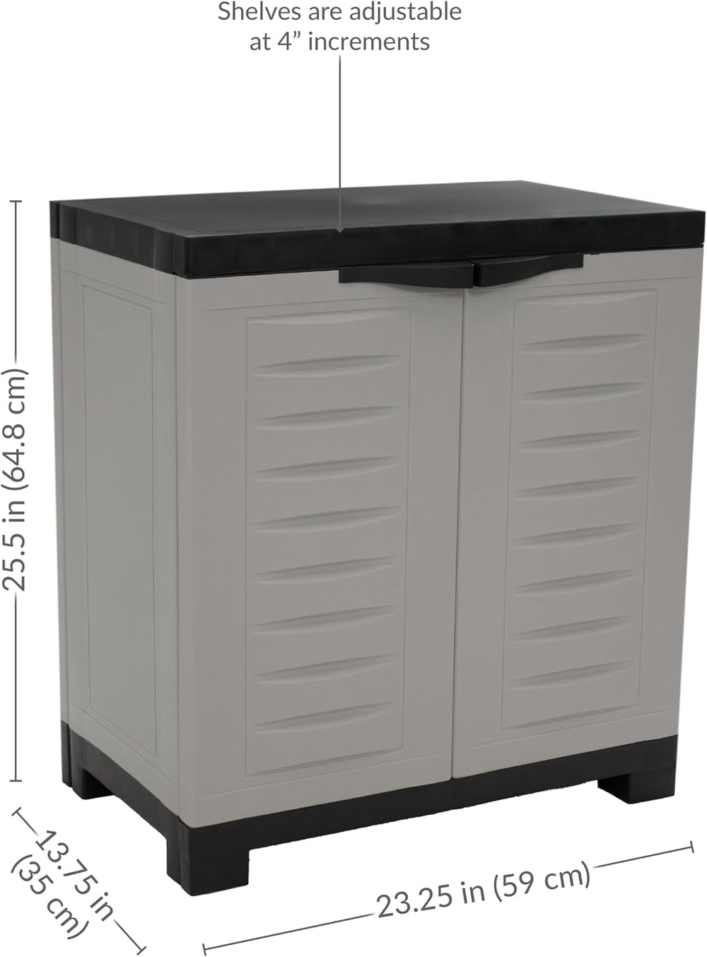 Sunnydaze 25.5" Garage Storage Cabinet with Adjustable Shelf, Gray