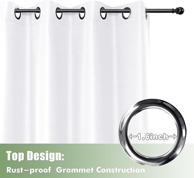 HolidayIdeas Outdoor Curtains for Patio Waterproof, 6 Panels - 54x95 Inches -...