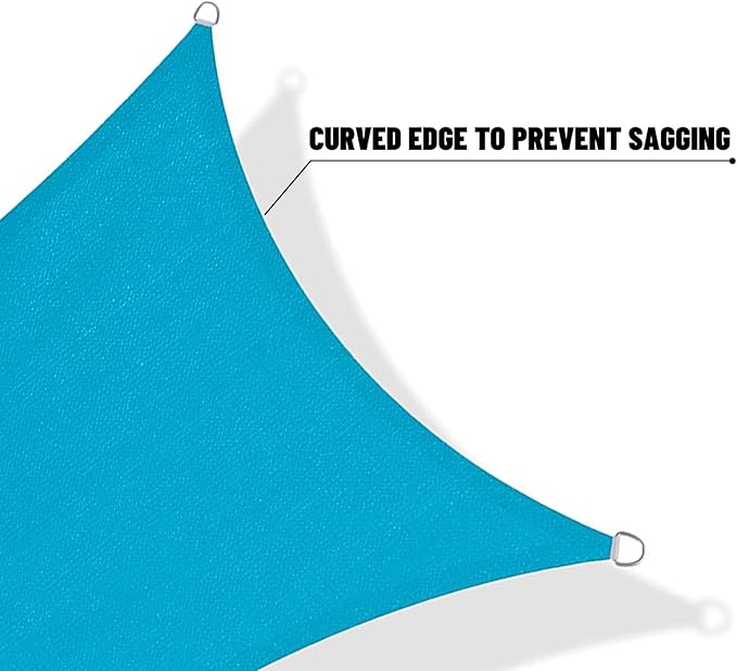 SUNNY GUARD Sun Shade Sail 20'x20'x20' Triangle Turquoise Blue UV...