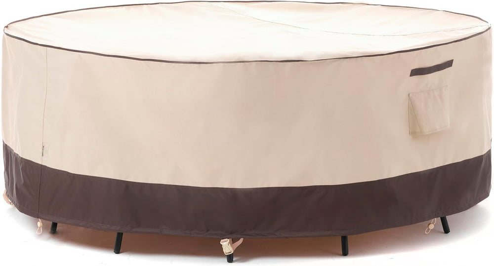 F&J Outdoors Round Outdoor Furniture Covers, 84"Dia x 27.5"H