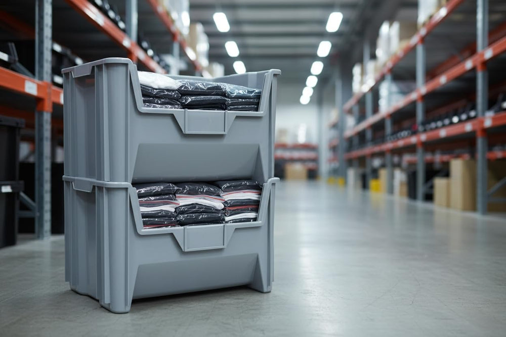 20" x 15" x 12.5" (3 Pack) Plastic Giant Stackable Hopper Bin,...