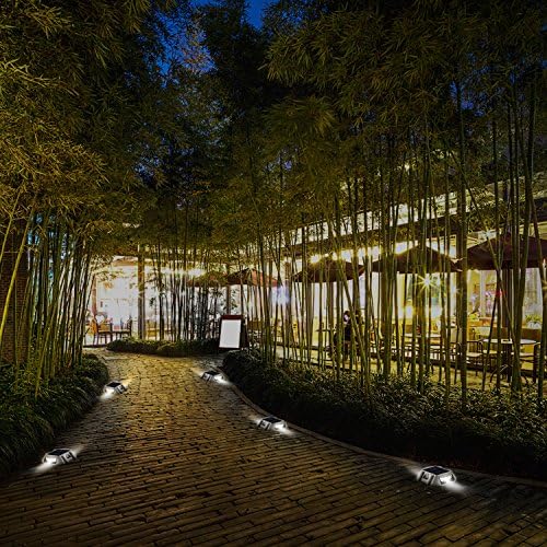 SUNWIND Solar Deck Lighting Outdoor - 4 Pack Waterproof Aluminum Dock Solar P...