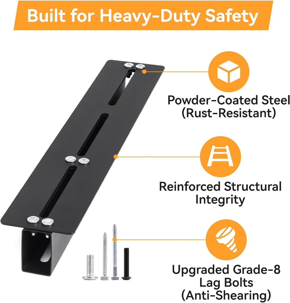 Garage Ceiling Storage Racks for 6 Bins, 17" Heavy Duty Steel Rails, Ove...