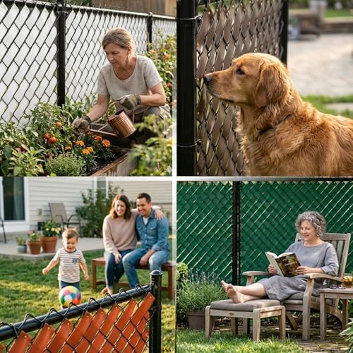 Chain Link Fence Privacy Tape (Emerald Green)