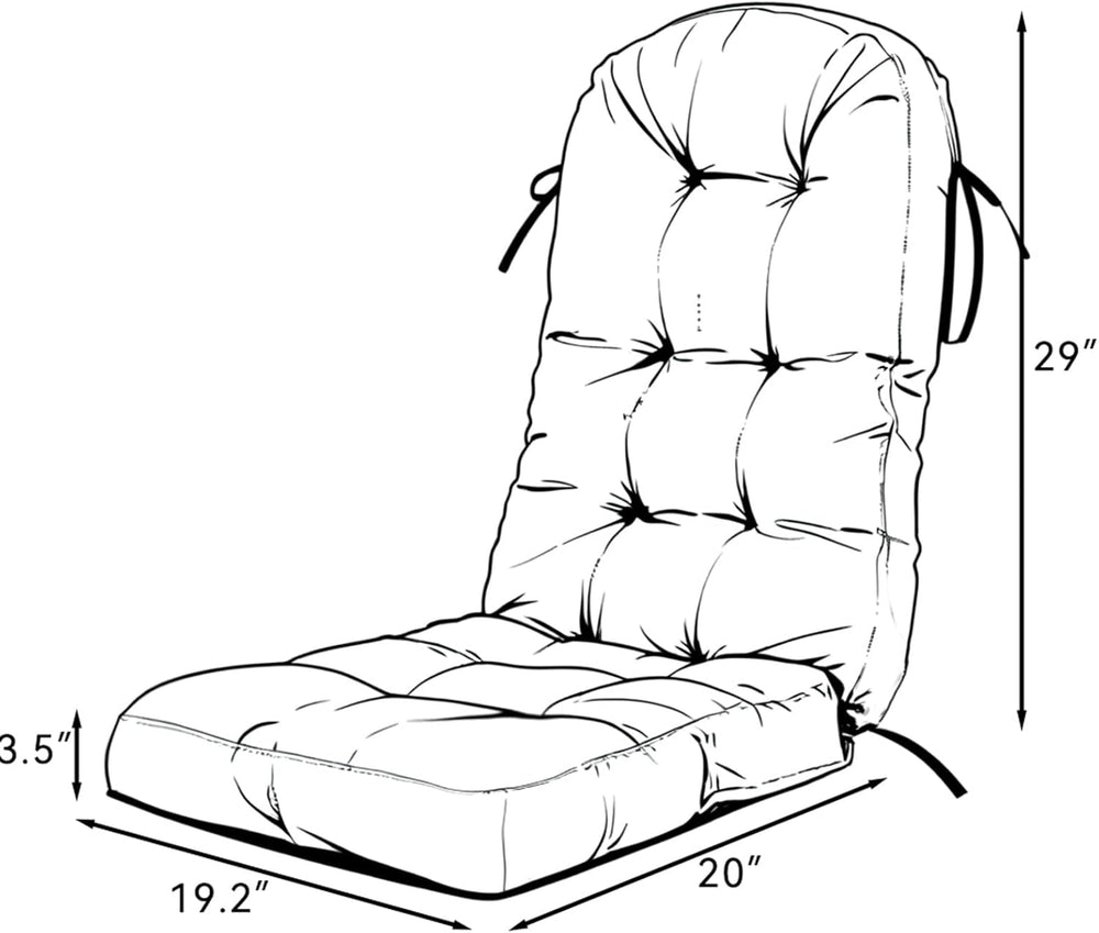 Outdoor Rocking Chair Cushion Set of 4 for Adirondack Chair, High Back Patio ...