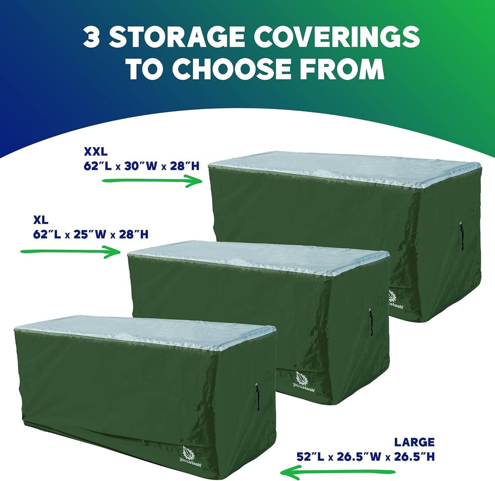 YardStash Deck Box Cover - Heavy Duty, Waterproof Covers for Outdoor Cushion ...