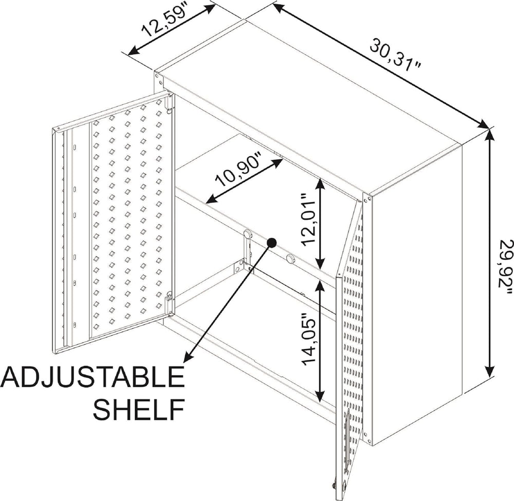 Manhattan Comfort Fortress Floating Garage Storage Cabinet with Adjustable Sh...