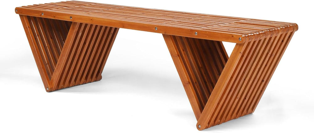 VINGLI Outdoor Bench - 63" Patio Bench, Wooden, All Weather, 600lb Capacity