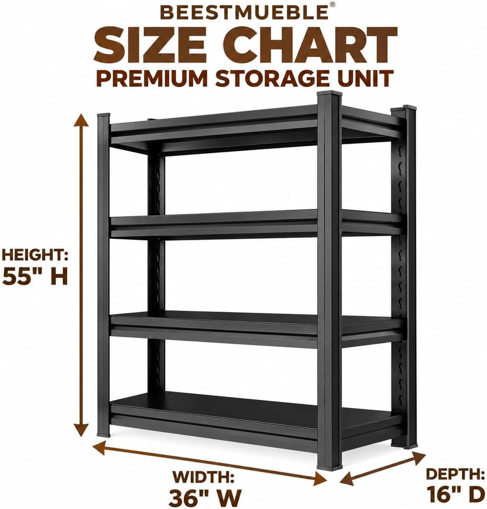 Metal Book Shelf, Adjustable Tall Bookcase No-Assembly-Required BookShelves