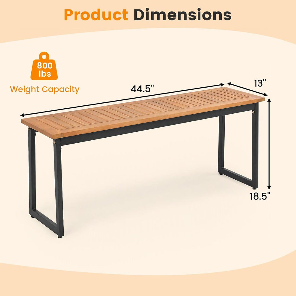 Tangkula 2-Seater Outdoor Dining Bench, 800 LBS Max Load (2 Pack,Natural)