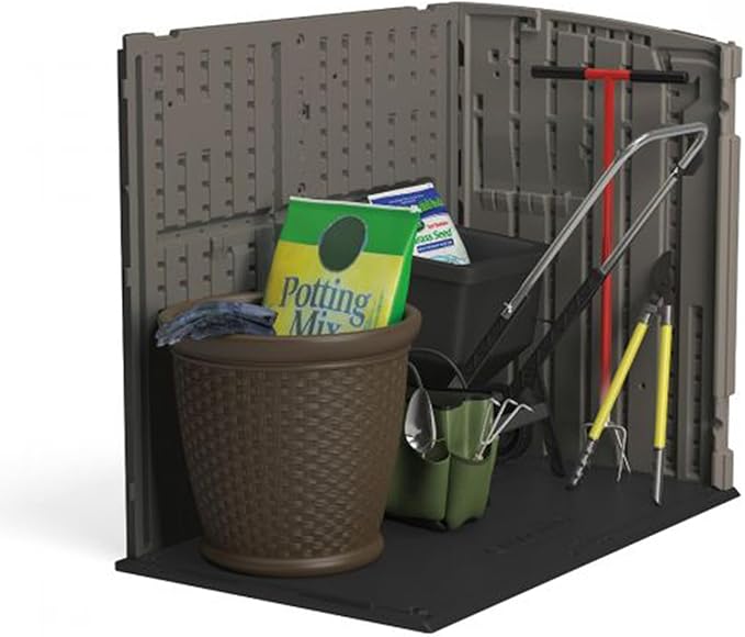 Suncast 34 Cu Ft Horizontal Resin Storage Shed - Outdoor Storage Shed with Fl...