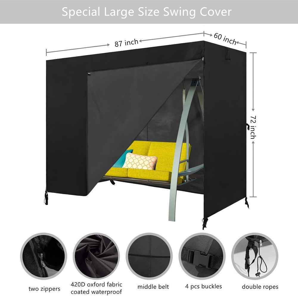 Patio Swing Cover - 3 Seater Hammock Glider Chair, Outdoor UV Resistant, Wate...