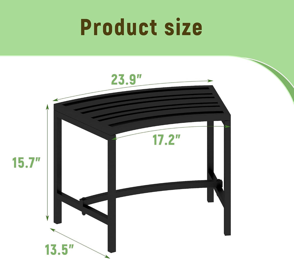 Metal Outdoor Curved Fire Pit Bench Set of 4, Fire Pit Seating Waterproof, St...