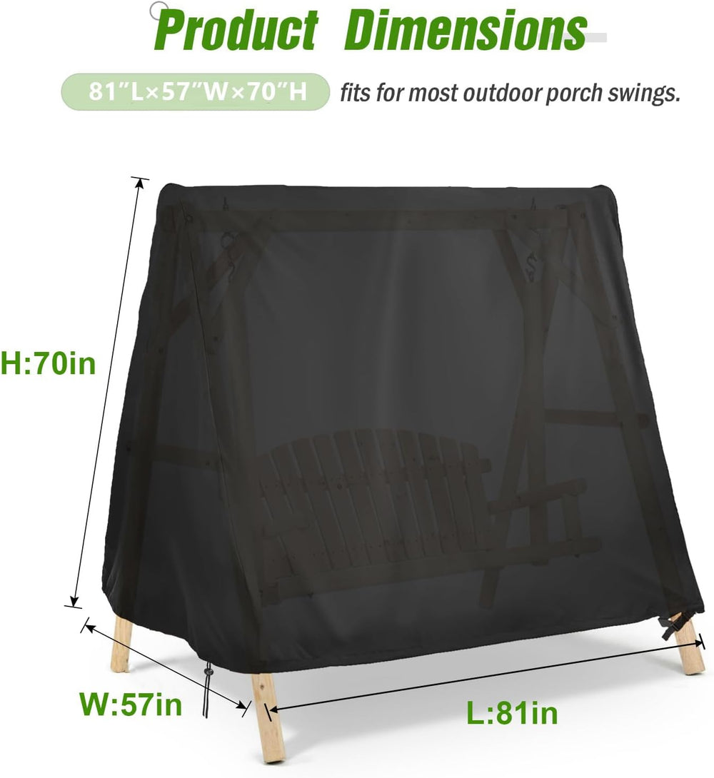 Kasla Outdoor Swing Cover for A Frame Patio Swing, 81"L×57"W×70"H