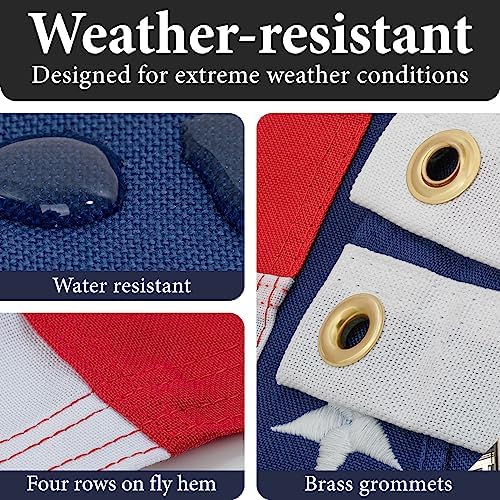American Flags for Outside 3x5-100% Polyester MADE IN THE USA -Indestructible...
