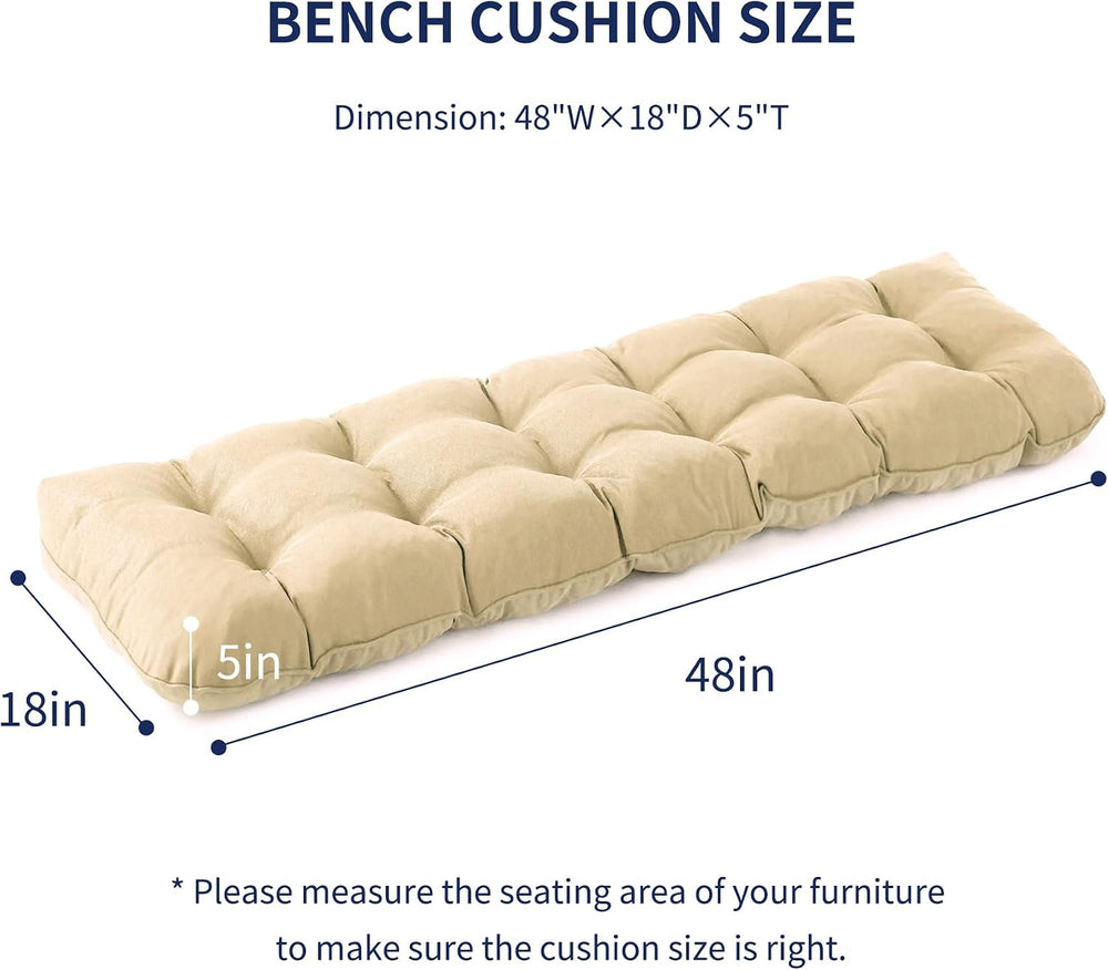 IPYNBAP Outdoor Bench Cushion, 48x18x5 Inch, Beige