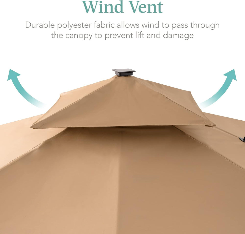 Best Choice Products 10x10ft Cantilever Patio Umbrella w/Base Included, Solar...