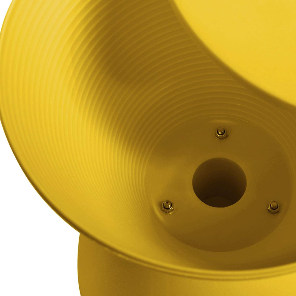 LeisureMod Modern Hourglass Yellow Side Table - ABS Shell Drum End Table with...