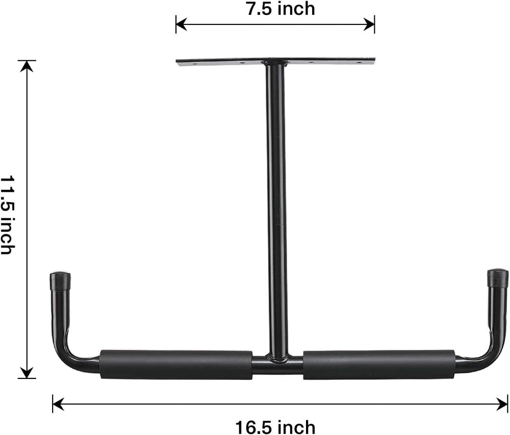 Overhead Garage Storage Hooks, Heavy Duty Ceiling Mount Rack, 4 Pack Black