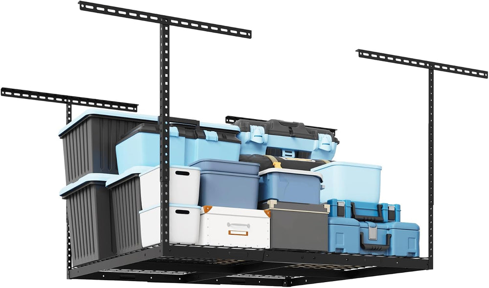 FLEXIMOUNTS 3x4ft Overhead Garage Storage Rack, Black