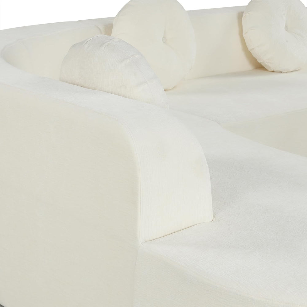 Mirod 122'' Extra Large Sectional Sofa Soft Fabric Upholstery, Elegan...