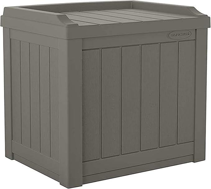 Suncast 22 Gallon Indoor or Outdoor Backyard Patio Small Storage Deck Box wit...