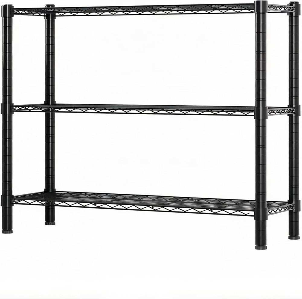 Metal Wire Shelving Units, 36"W x 14"D x 32"H, 3-Tier Storage ...