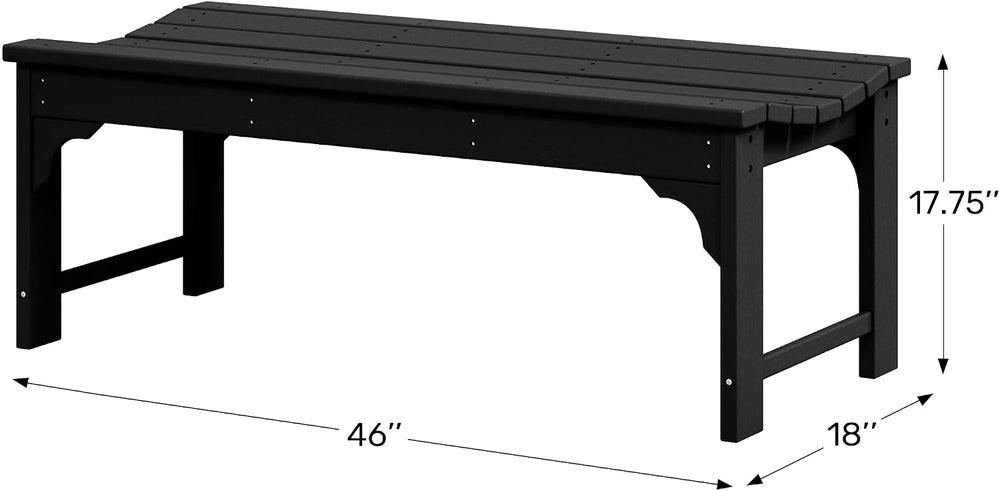 WestinTrends Malibu Outdoor Bench, All Weather Resistant Poly Lumber Backless...