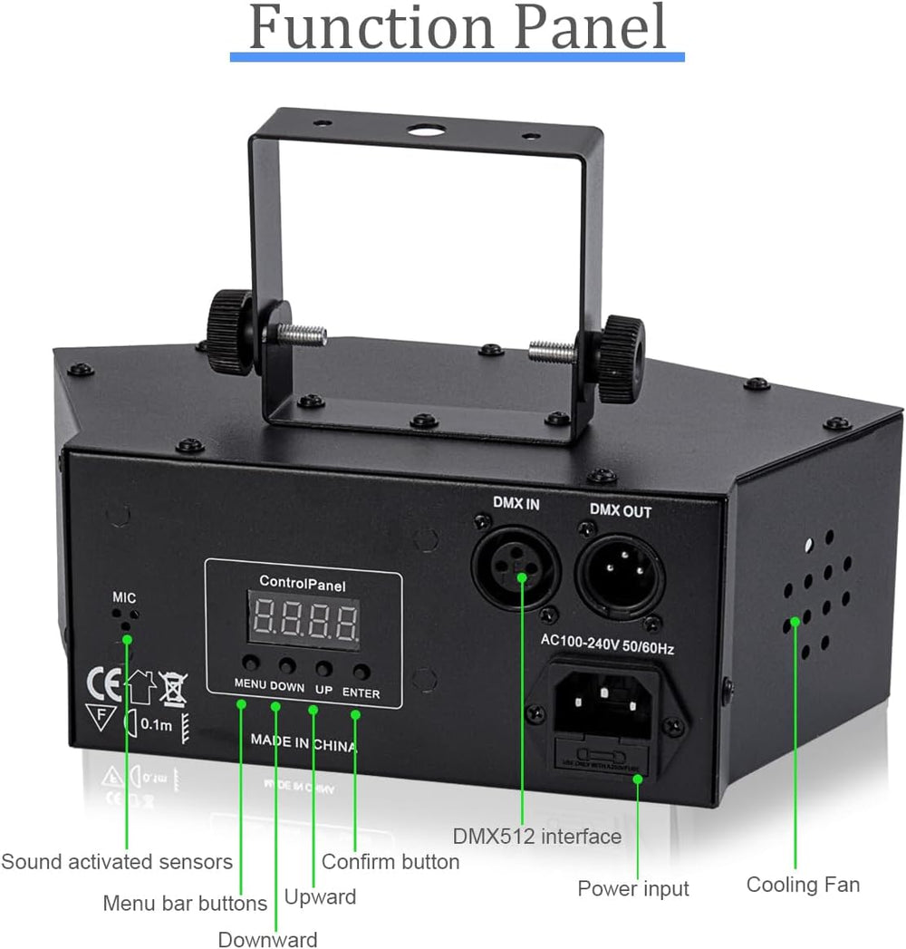 LAUCNPTY DJ Disco Ball Party Lights with DMX512 and Sound Activated, LED Stag...