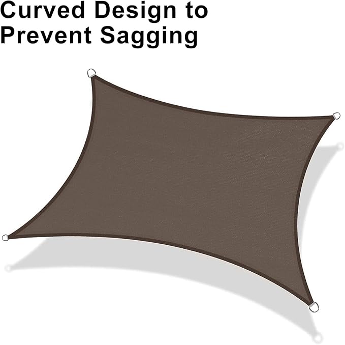 LOVE STORY Custom Size 8'x8' Brown Sun Shade Sail Rectangle UV Block ...