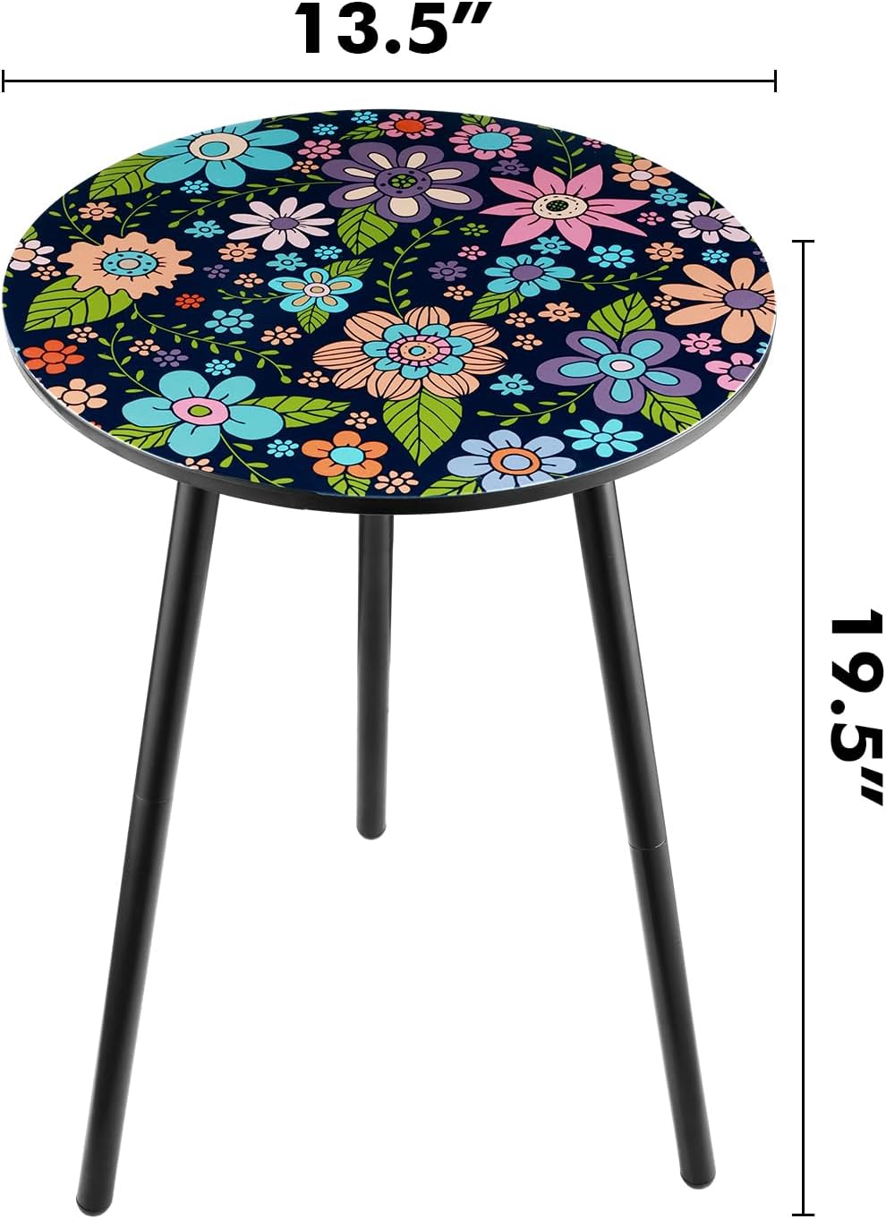 Outdoor Side Table Set of 2 Patio Side Tables for Outside Black End Tables Sm...