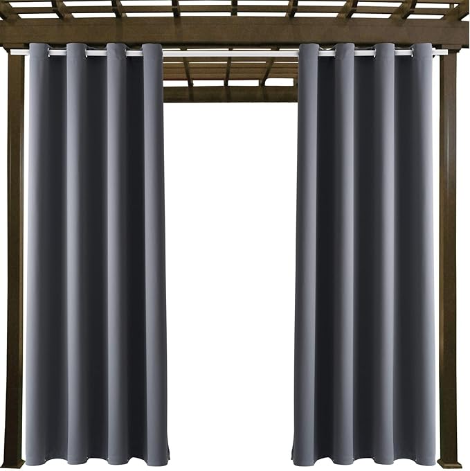 Outdoor Indoor Curtains W52 x L108 for Patio - Weather-resistant Window Panel...