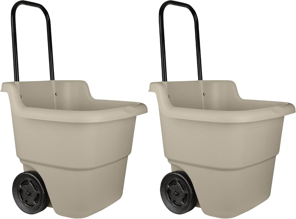 Suncast 2-Pack Multipurpose Rolling Lawn and Garden Utility Cart, 15 Gallon, ...
