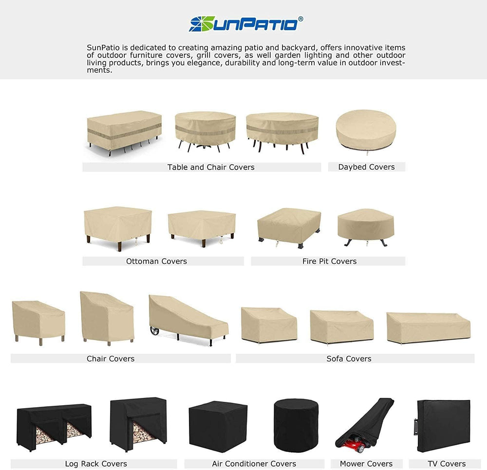 SunPatio Outdoor Daybed Cover Waterproof, 85"L × 88"W × 35"/16...