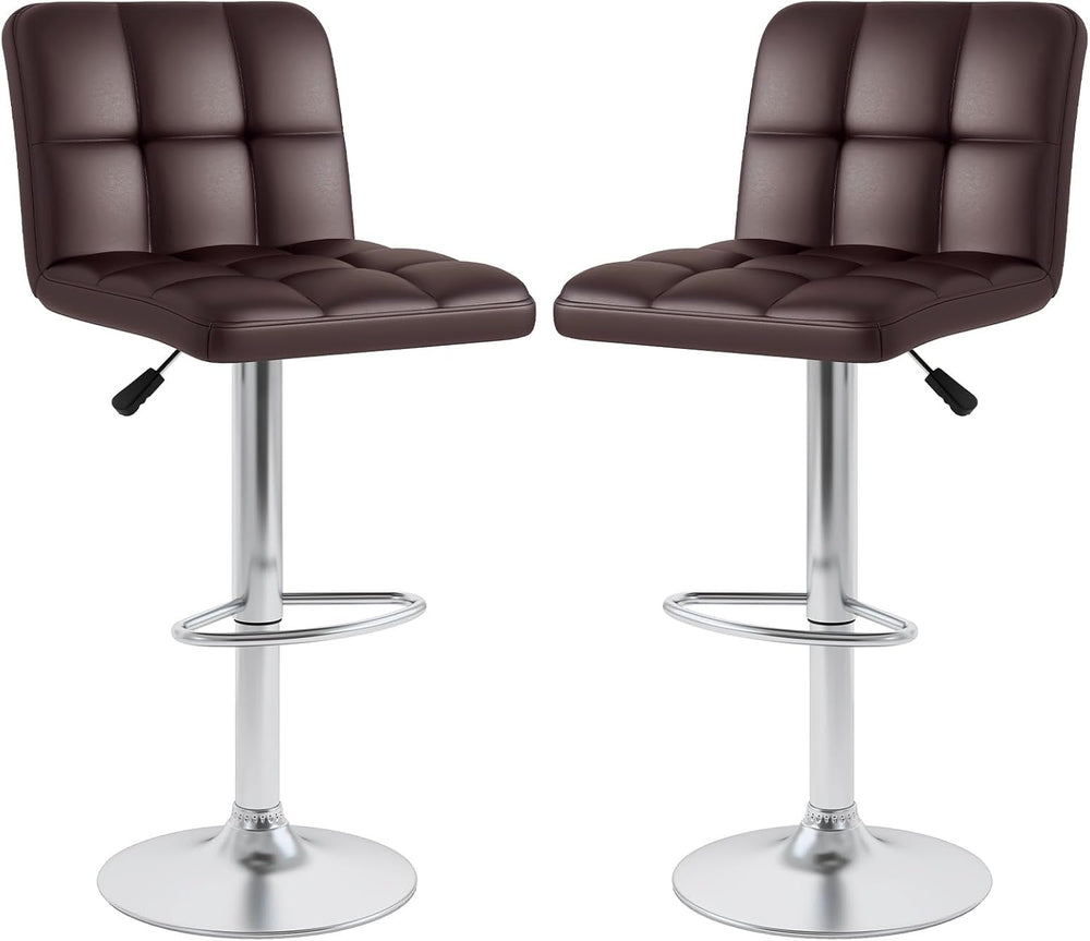 GOFLAME Bar Stools Set of 2, PU Leather Bar Chairs with Adjustable Height, 36...