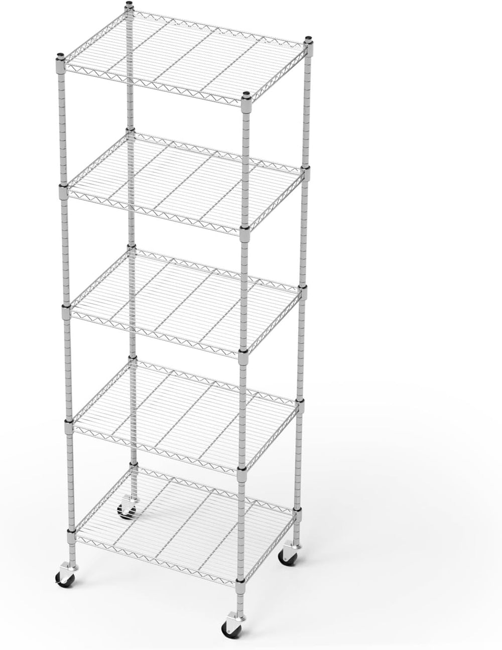 Garage Shelving with Wheels, 5 Tier Shelving Unit and Adjustable Feet, 865 lb...