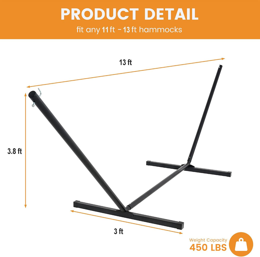 Lazy Daze Heavy Duty 13 Ft Hammock Stand with Hooks and Chains for Outdoor