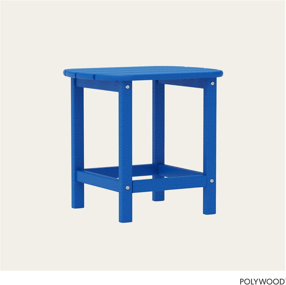 POLYWOOD SBT18PB South Beach 18" Outdoor Side Table, Pacific Blue