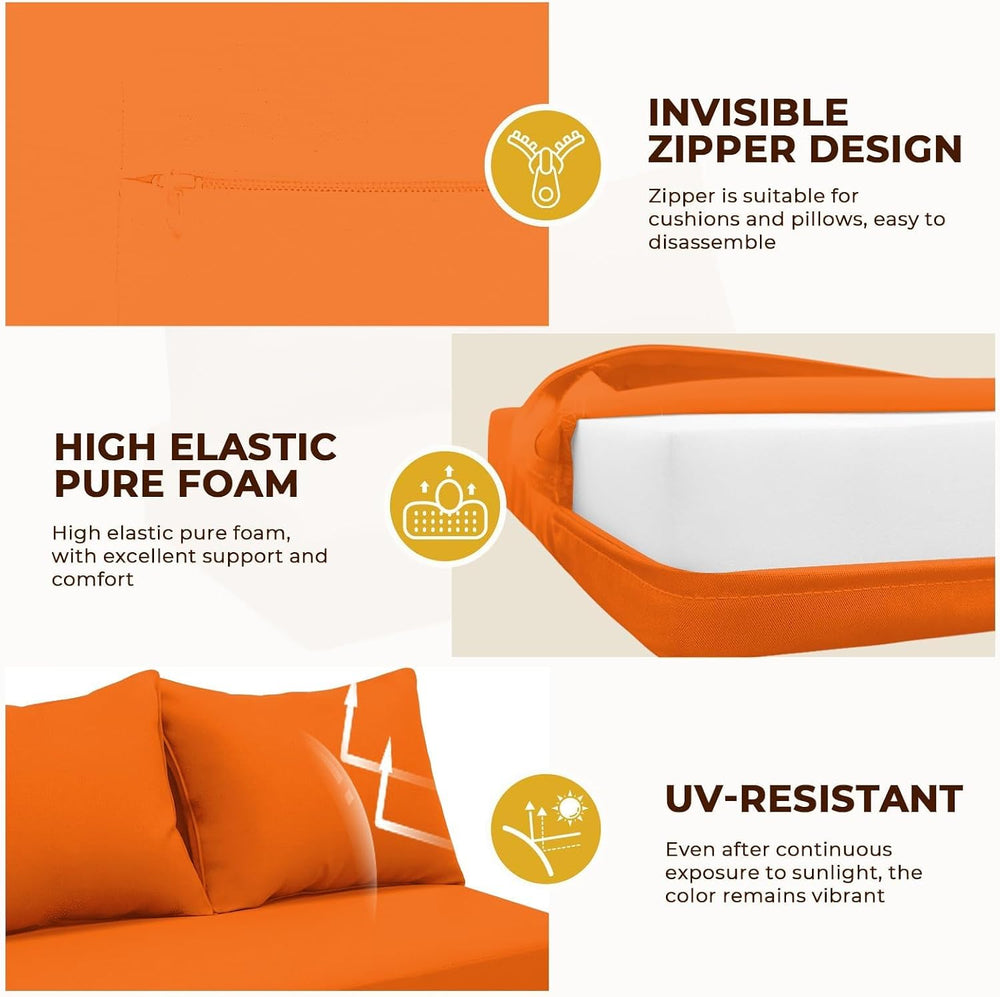 Outdoor Loveseat Cushion Set 46 x 24 inch Waterproof Oxford UV Resistant and ...