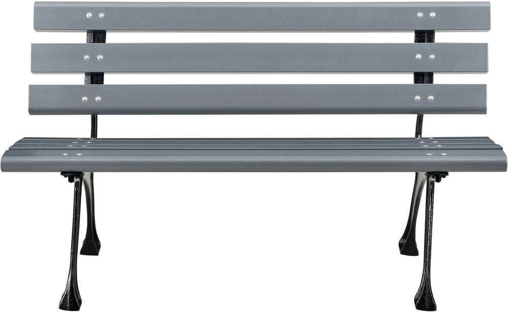 Global Industrial 4'L Outdoor Park Bench with Backrest, Recycled Plastic ...