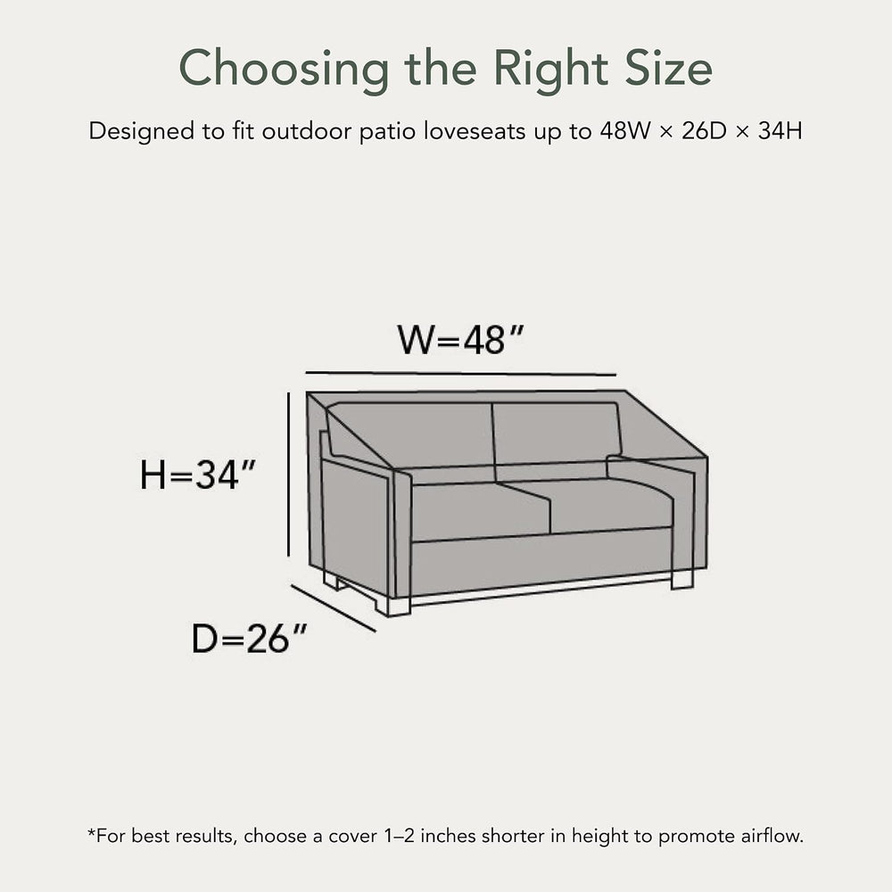 Covermates Classic Outdoor Sofa Cover - 48W"x26D"x34H" - Water...
